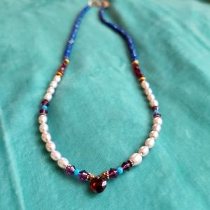 Pearl and Lapis Lazuli Necklace